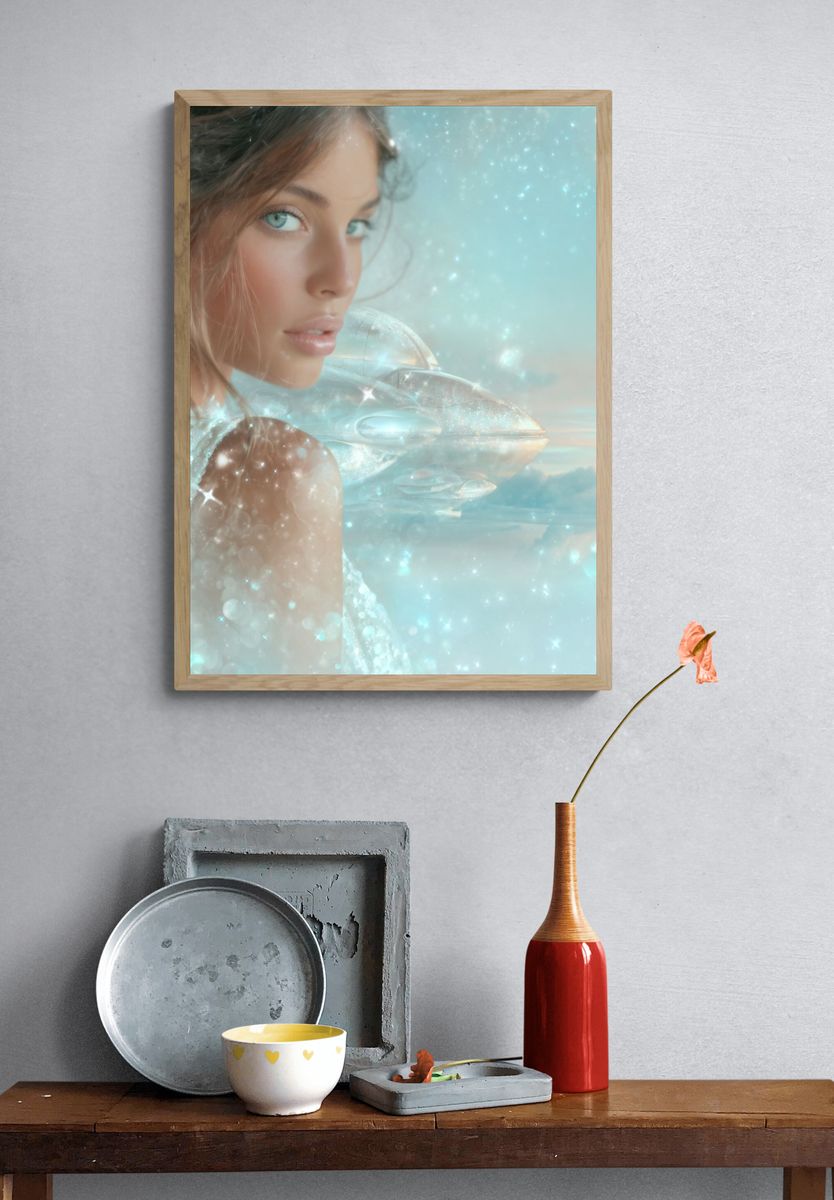 Celestial Portrait Digital Art Print. — room view 3
