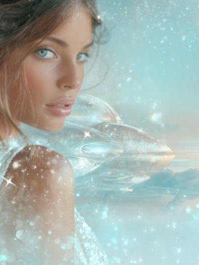 Celestial Portrait Digital Art Print. poster print