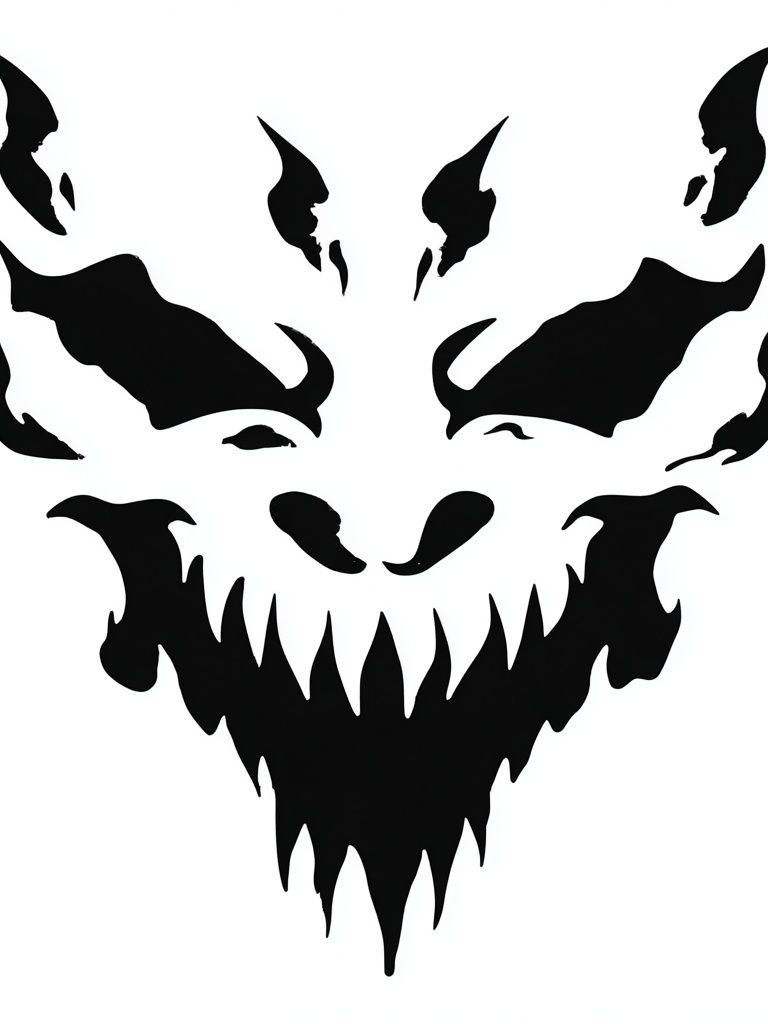Demonic Skull Silhouette Poster. poster — illustration art