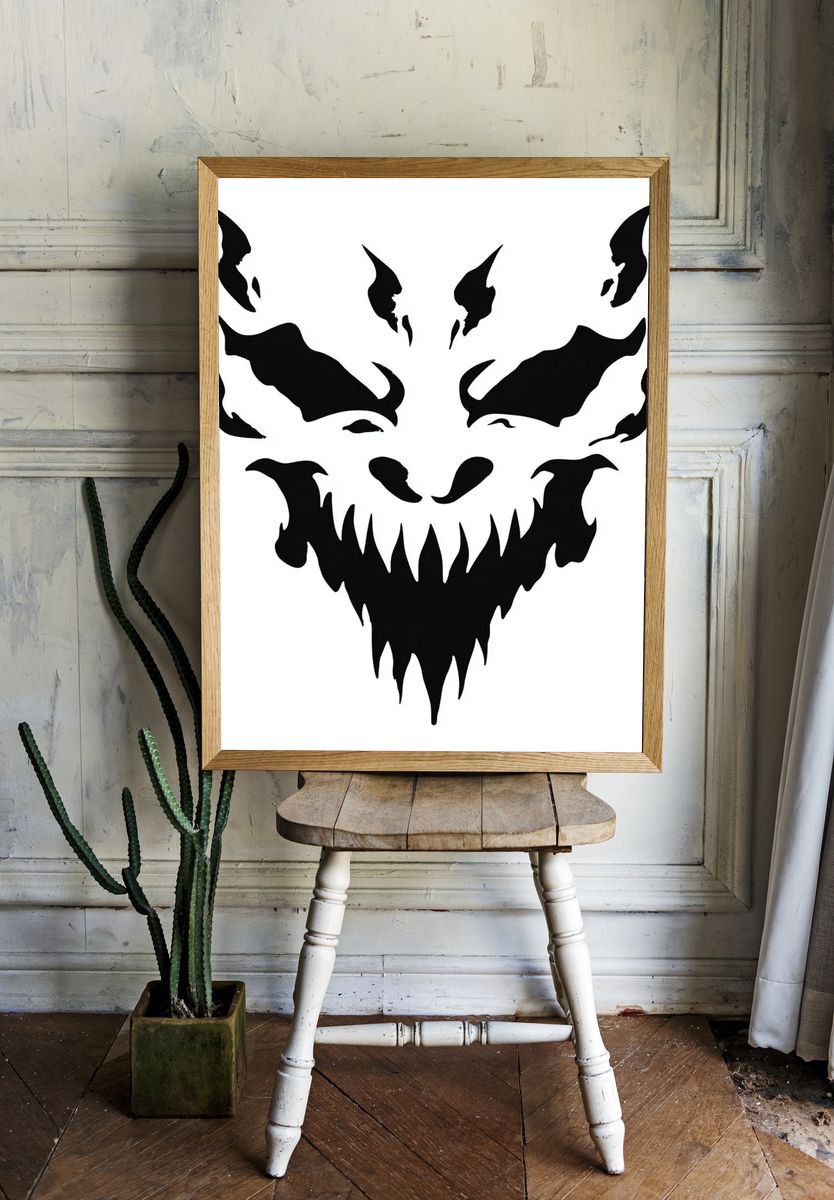 Demonic Skull Silhouette Poster. — room view 1