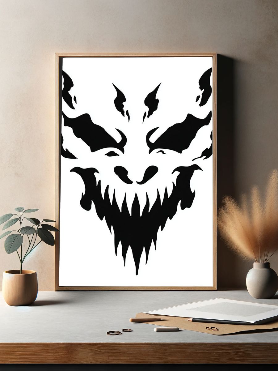 Demonic Skull Silhouette Poster. — room view 2
