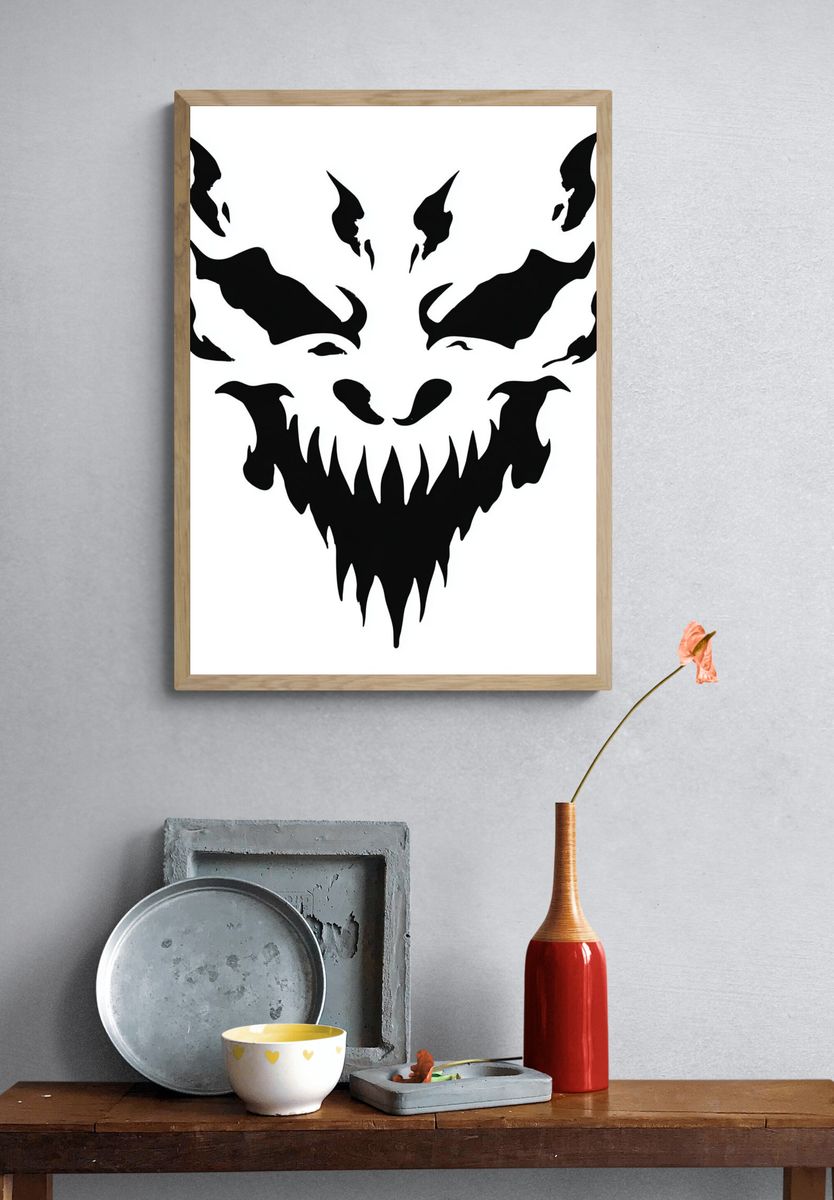 Demonic Skull Silhouette Poster. — room view 3