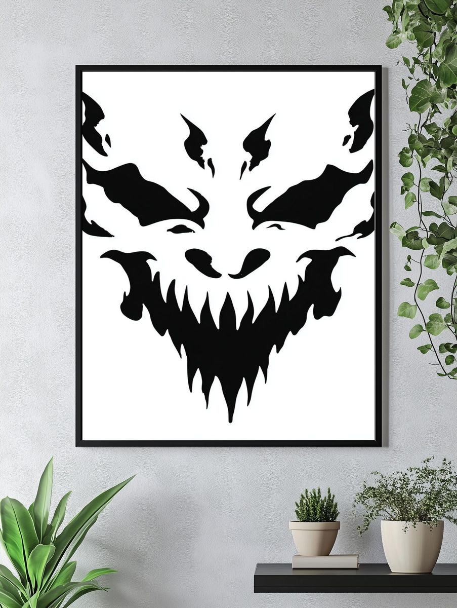 Demonic Skull Silhouette Poster. — room view 4