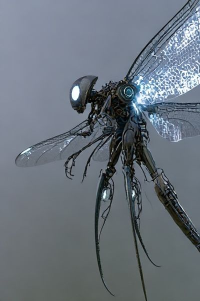 Cyber Dragonfly Illustration Poster. poster