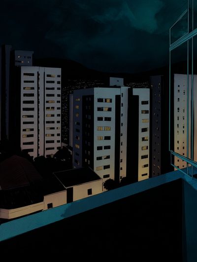 Night City Skyline — Illustration Print. poster