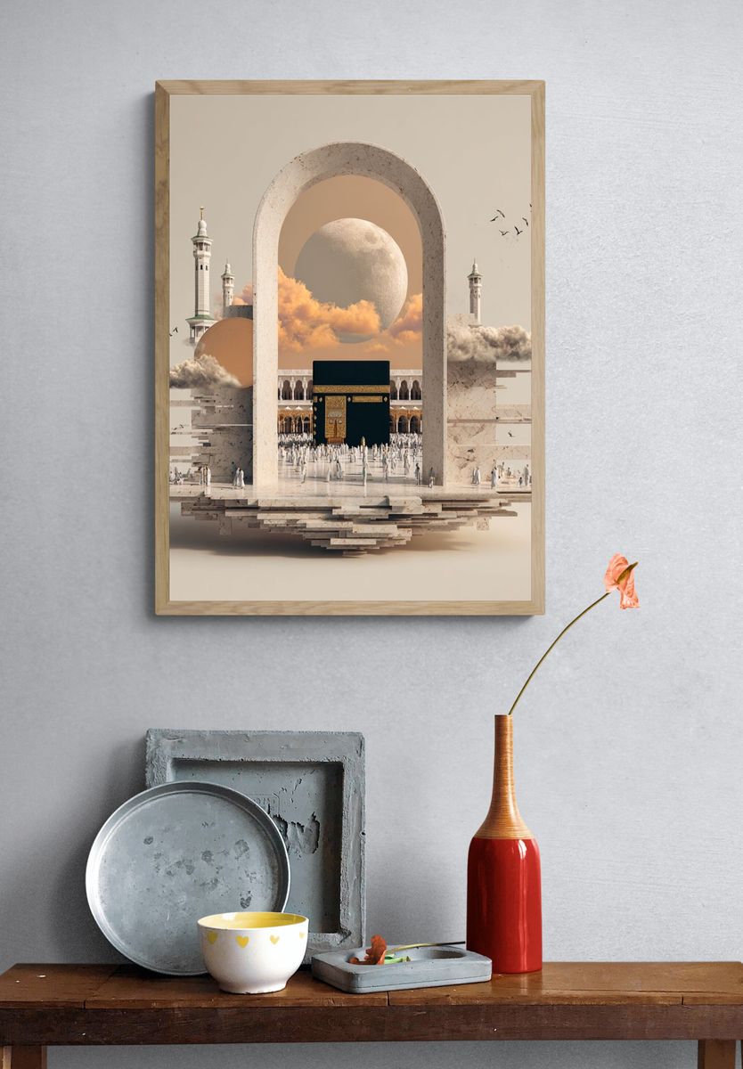 Kaaba Dreamscape Illustration Poster. — room view 3