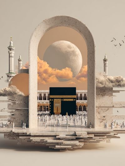 Kaaba Dreamscape Illustration Poster. poster print