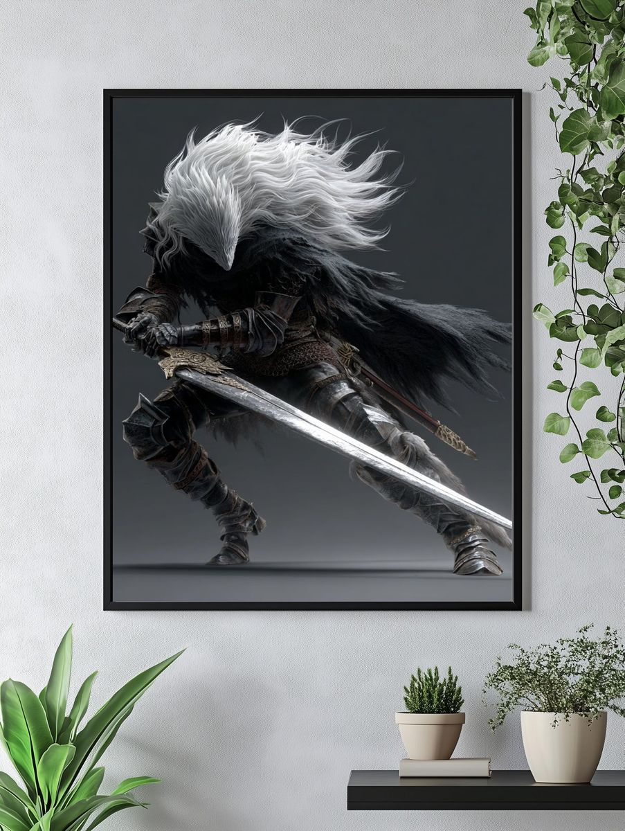 Wolf Warrior Fantasy Art Print. — room view 4