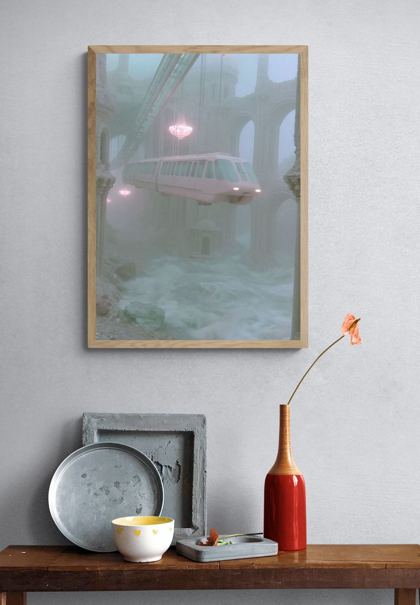 Dreamlike Monorail Ruins Poster. — room view 3