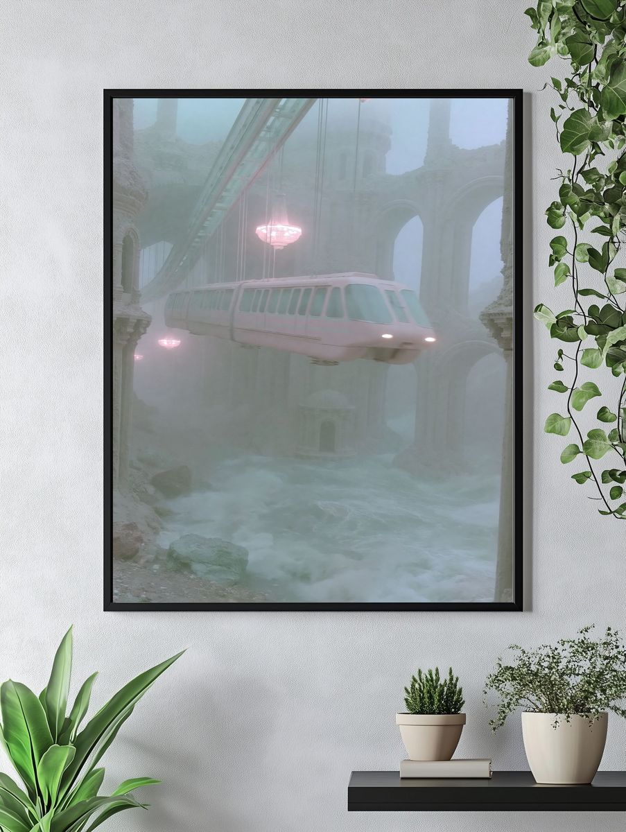 Dreamlike Monorail Ruins Poster. — room view 4