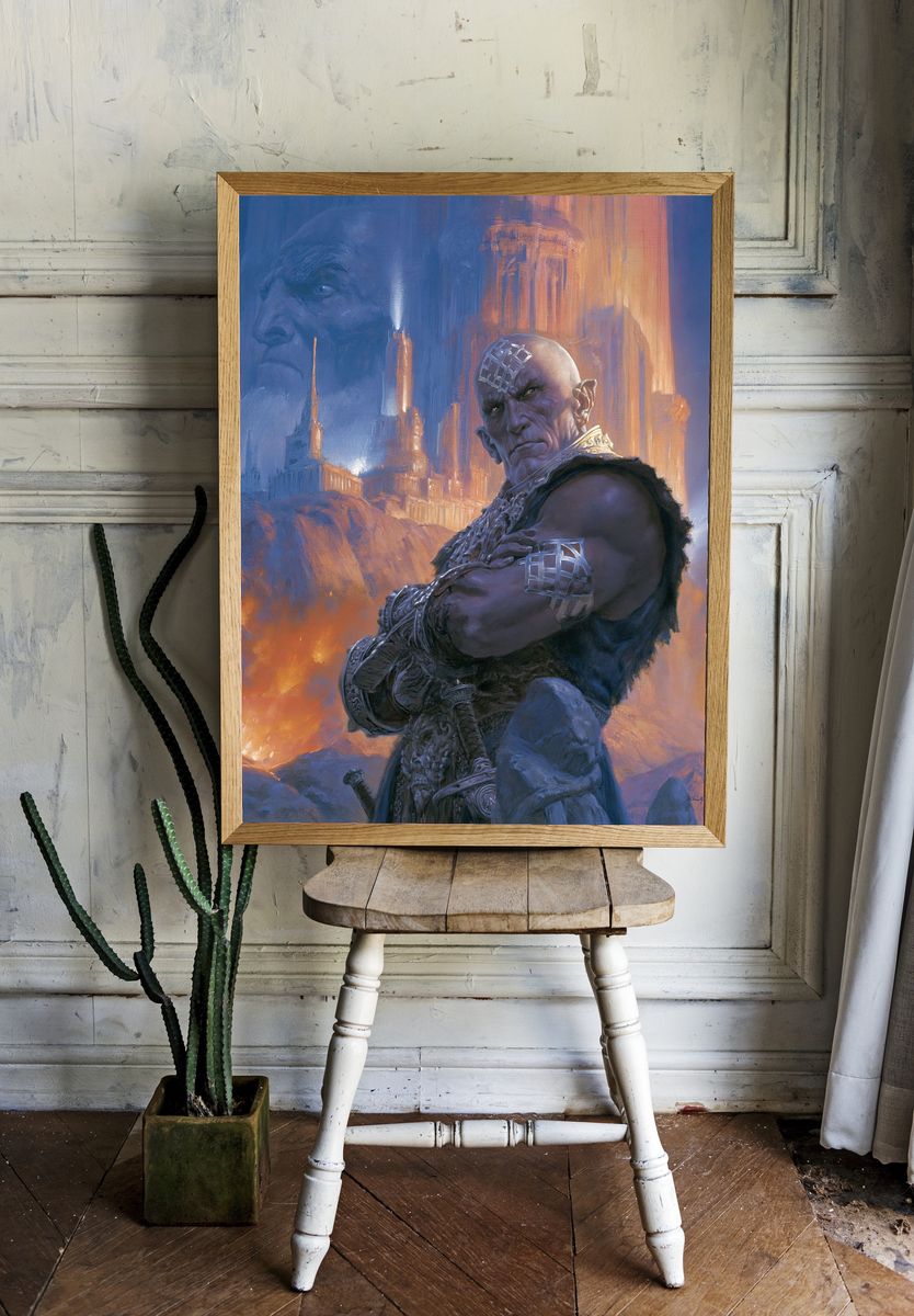 Fantasy Sorcerer — Digital Art Print. — room view 1