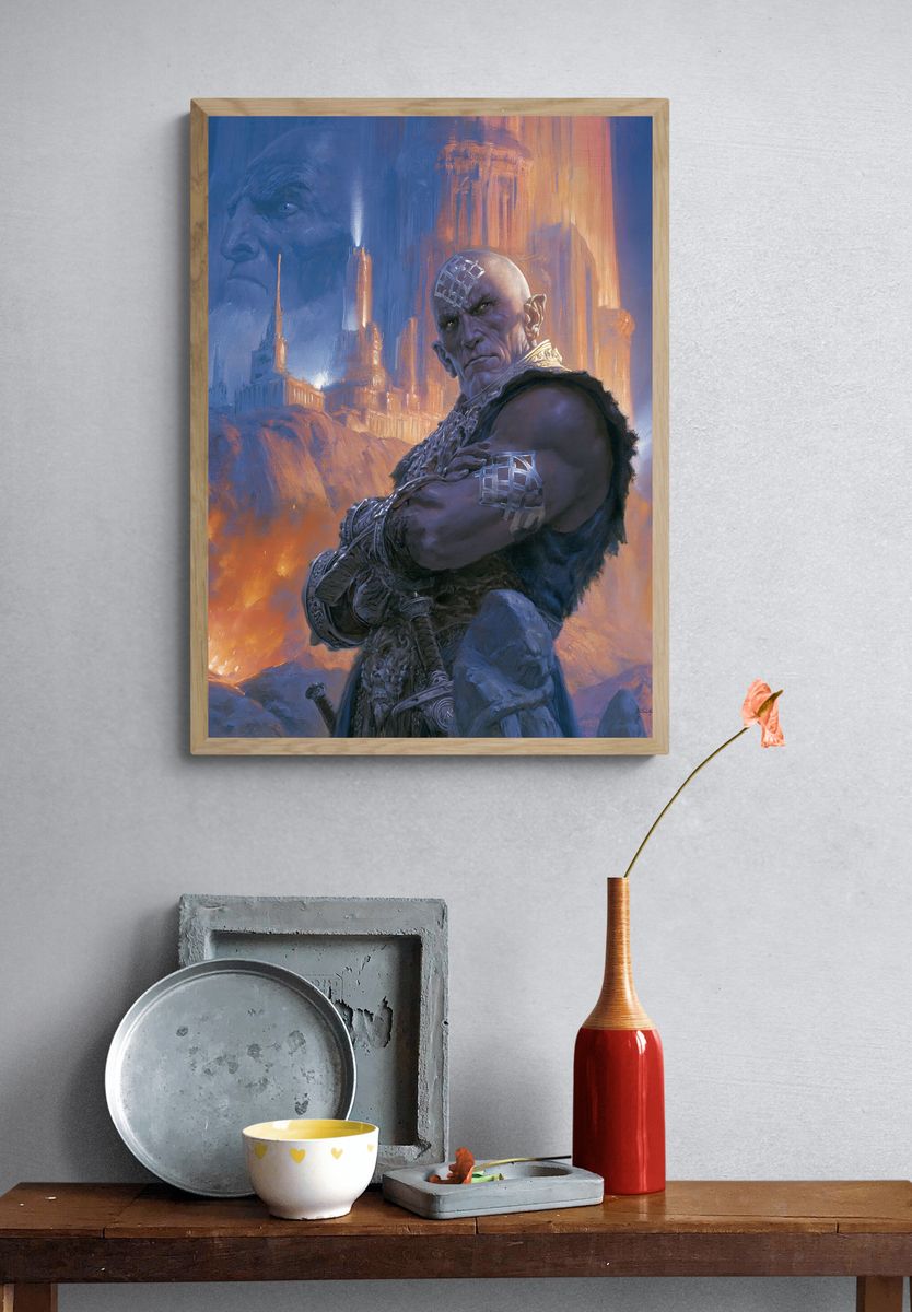 Fantasy Sorcerer — Digital Art Print. — room view 3