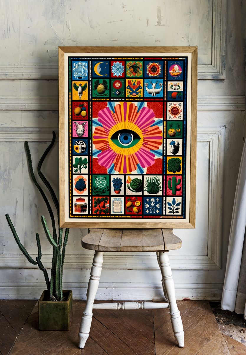 Surreal Eye Collage Poster. — room view 1