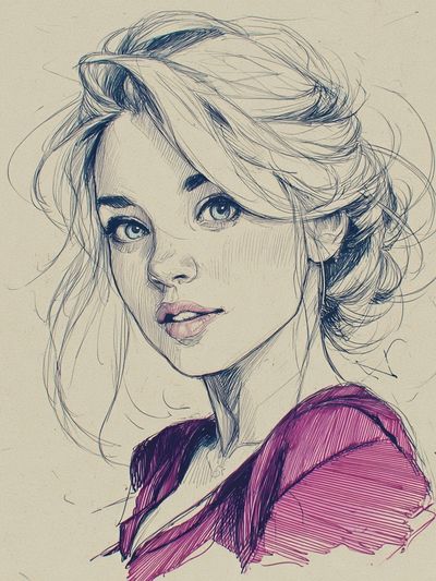 Elegant Woman Sketch Poster. poster print