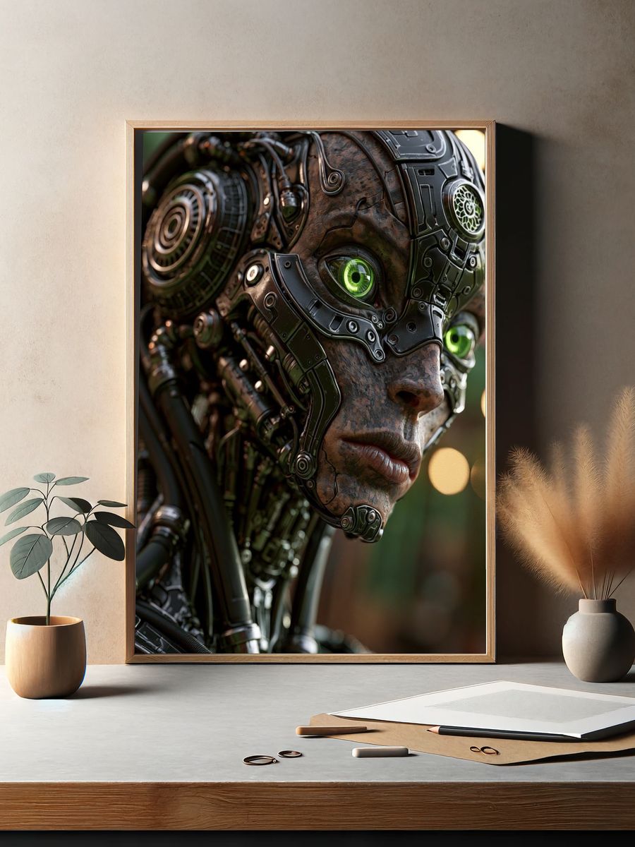 Cybernetic Portrait Print. — room view 2