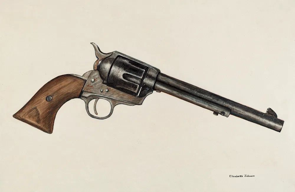 Revolver (ca.1942) Elizabeth Johnson. Original. poster — illustration art
