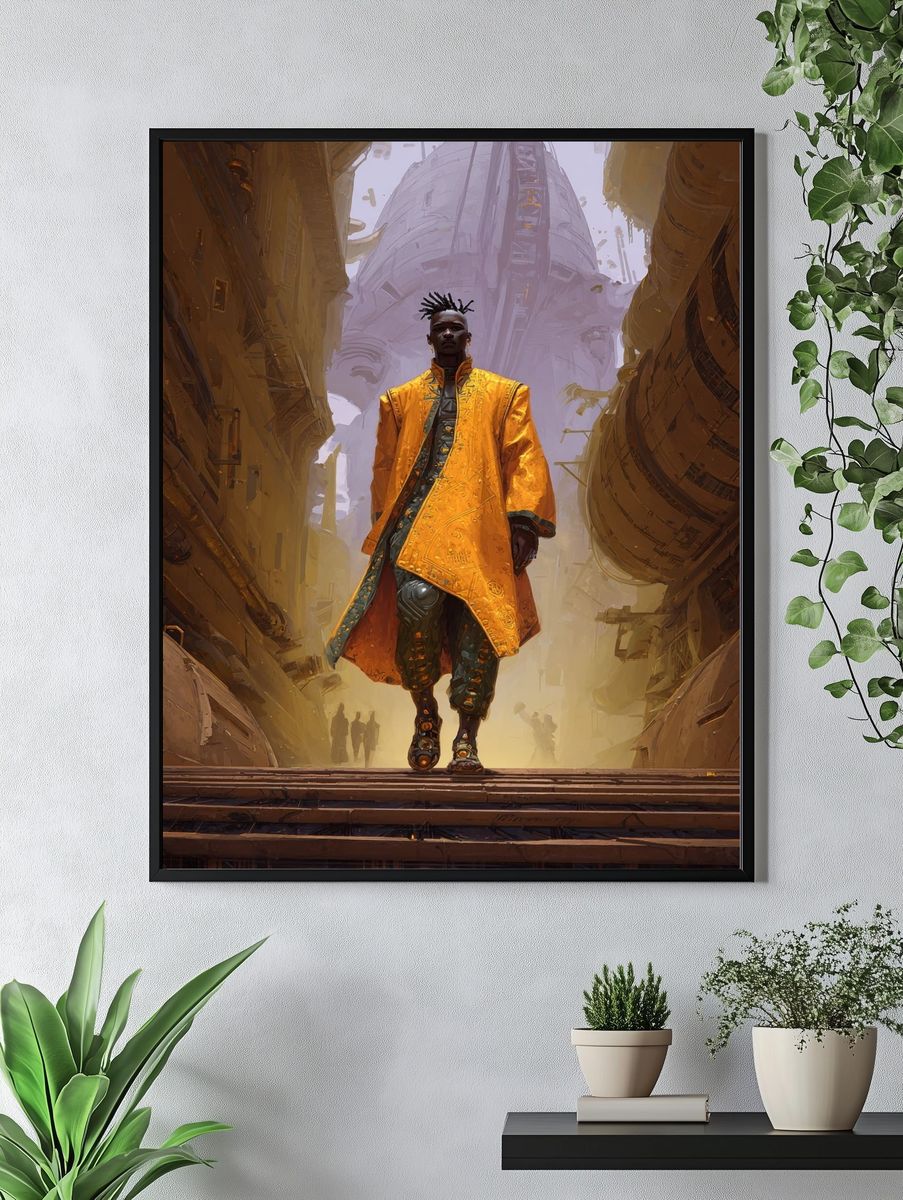 Futuristic Fashion Figure Illustration Poster. — room view 4