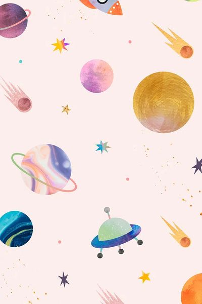 Cute galaxy phone wallpaper, background. poster print