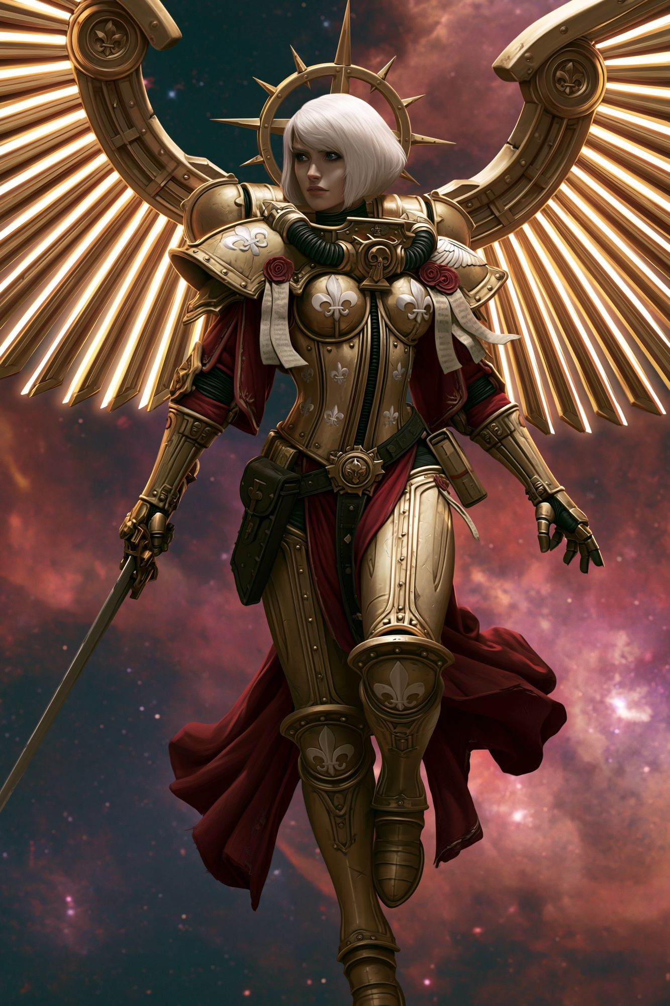 Celestial Valkyrie Fantasy Print. poster detail