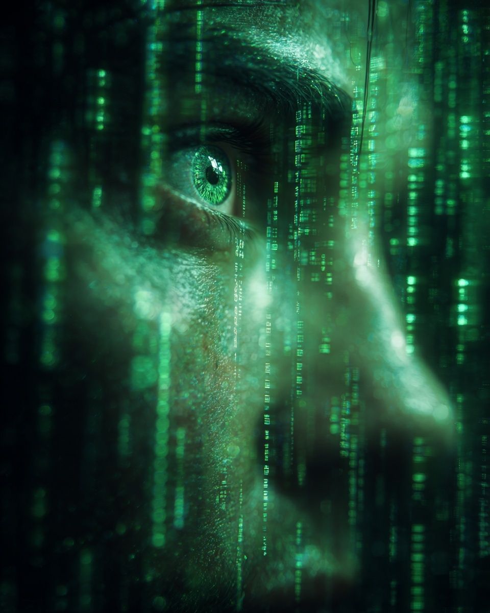 Cyber Eye Matrix Poster. poster — illustration art