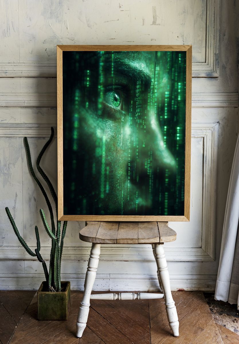 Cyber Eye Matrix Poster. — room view 1