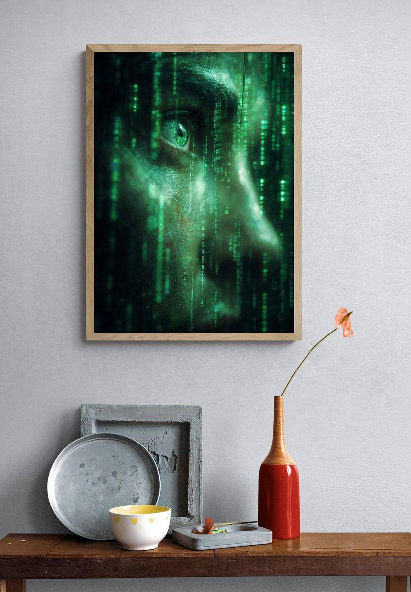 Cyber Eye Matrix Poster. — room view 3