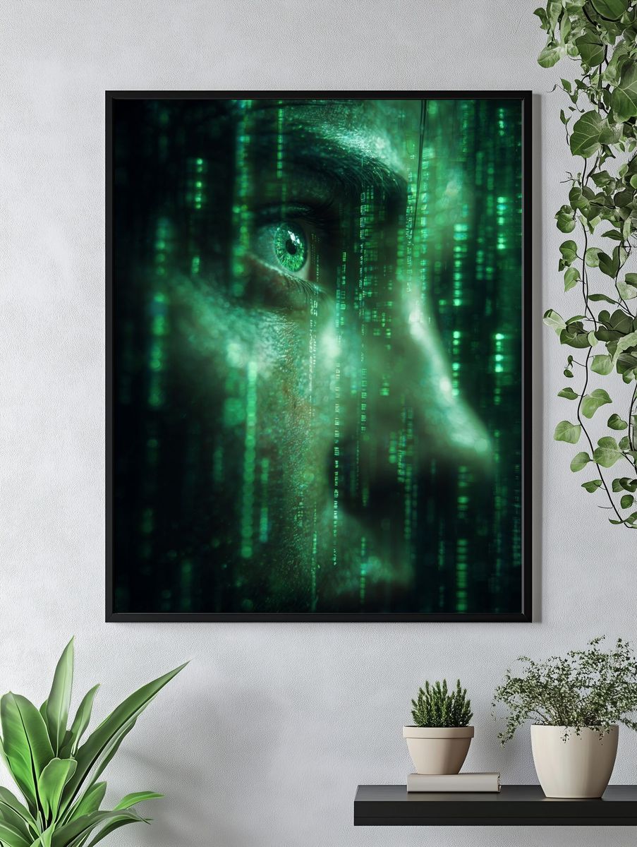 Cyber Eye Matrix Poster. — room view 4