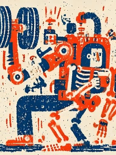 Robot Dance Illustration Poster. poster detail
