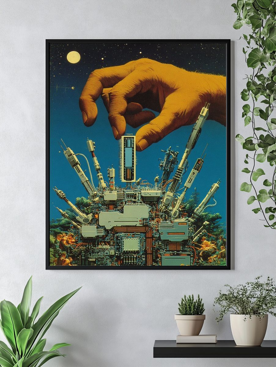 Surreal Cybernetic Hand Poster. — room view 4