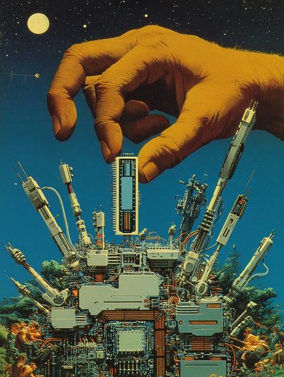 Surreal Cybernetic Hand Poster. poster print