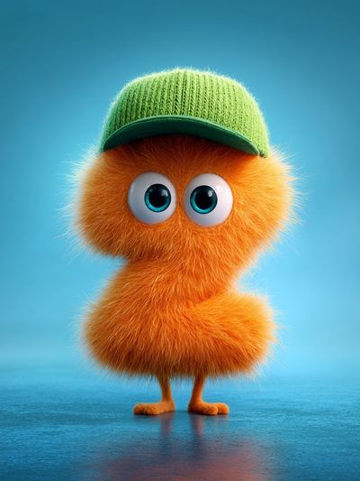 Cute Orange Character Illustration Poster. poster print