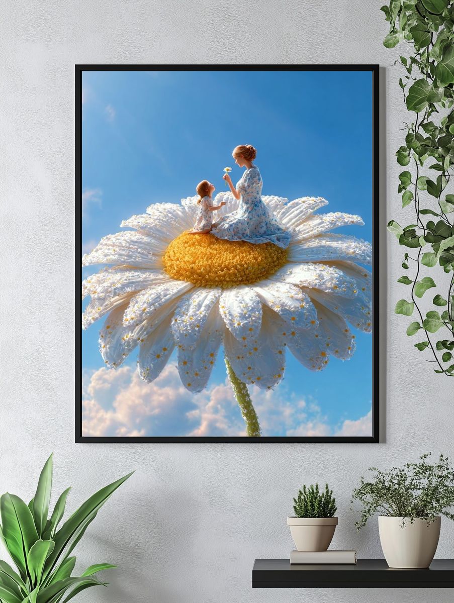 Dreamy Daisy Mother and Child Print. — room view 4