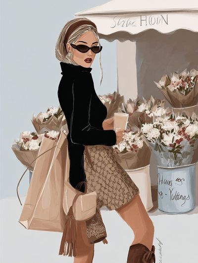Fashion Shopper Illustration Poster. poster print