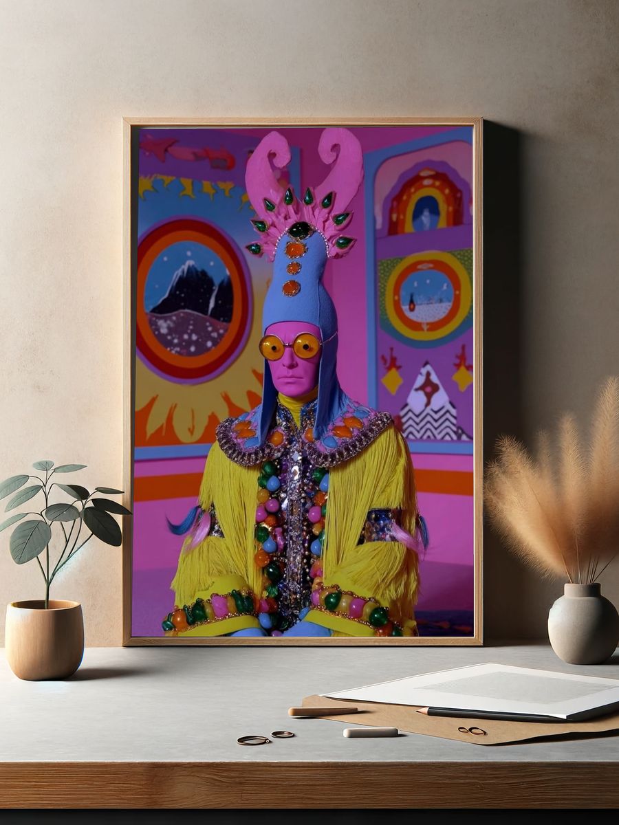 Psychedelic Costume Portrait Print. — room view 2