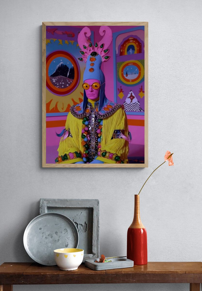 Psychedelic Costume Portrait Print. — room view 3