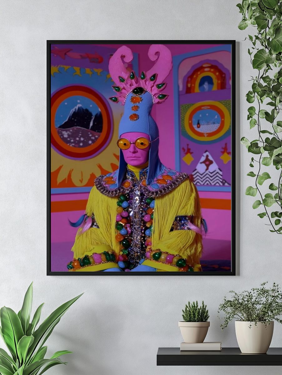 Psychedelic Costume Portrait Print. — room view 4