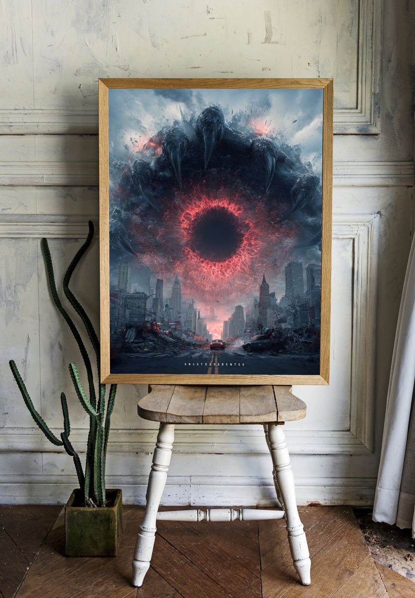 Apocalyptic Eye Over City Poster. — room view 1