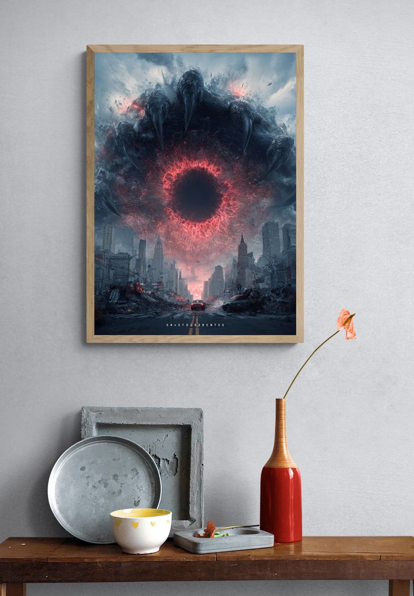Apocalyptic Eye Over City Poster. — room view 3