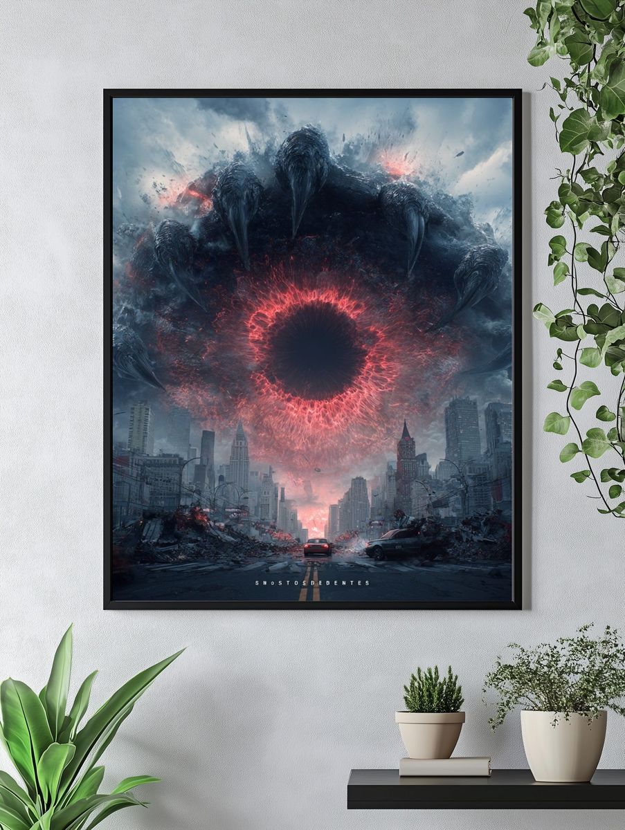 Apocalyptic Eye Over City Poster. — room view 4