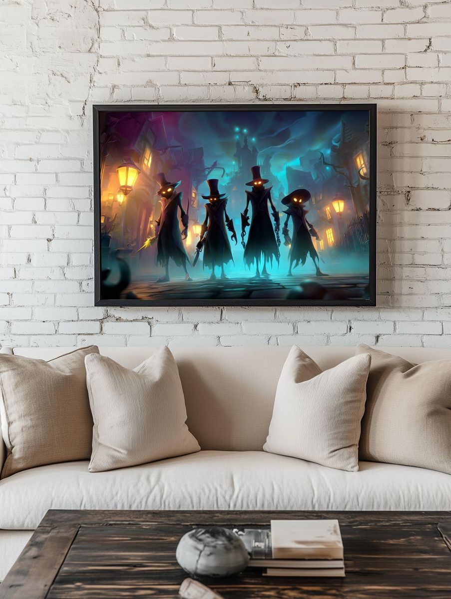 Nocturnal Watchers Fantasy Print. — room view 1