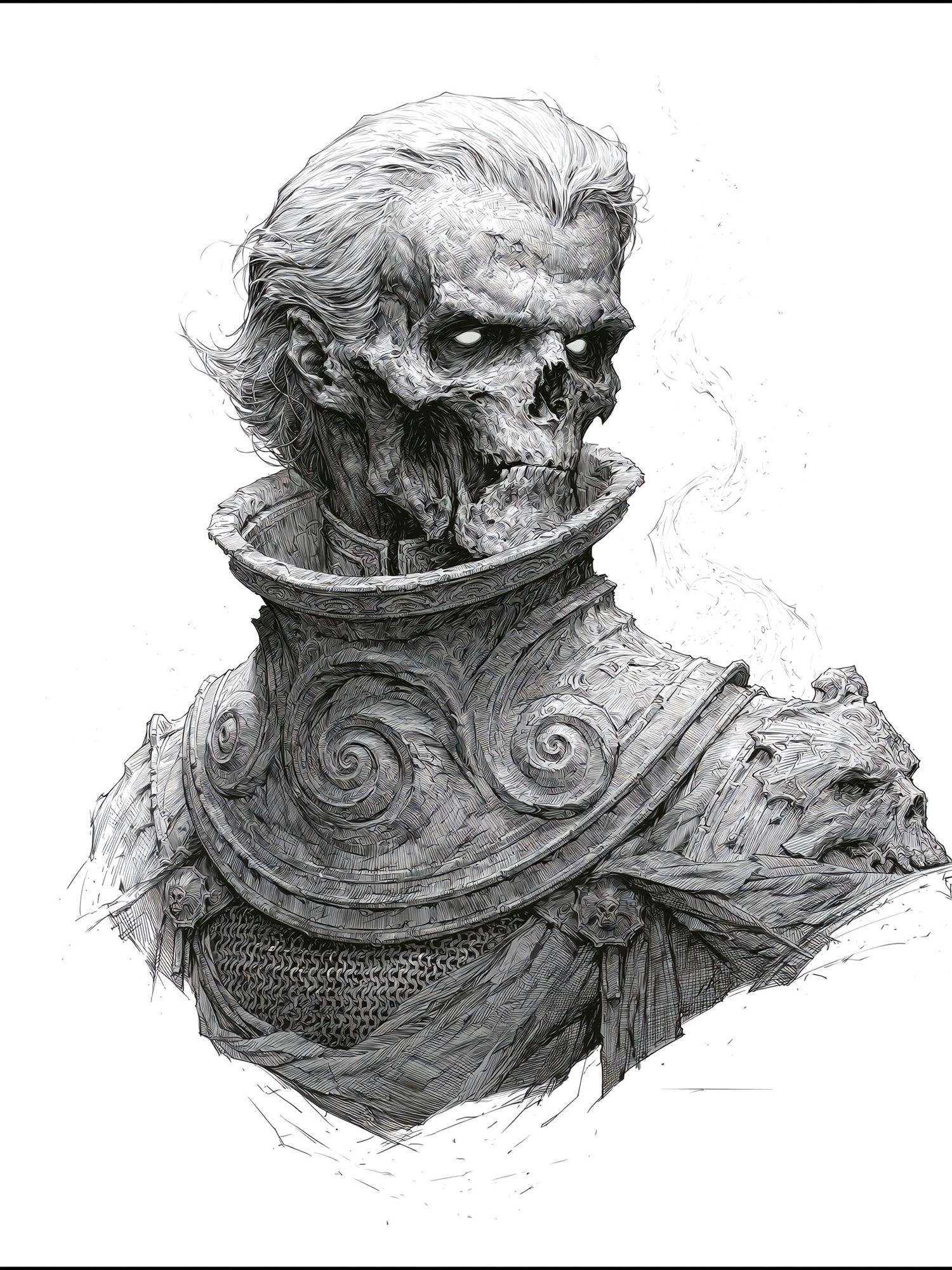 Undead Warrior Portrait Print. poster detail