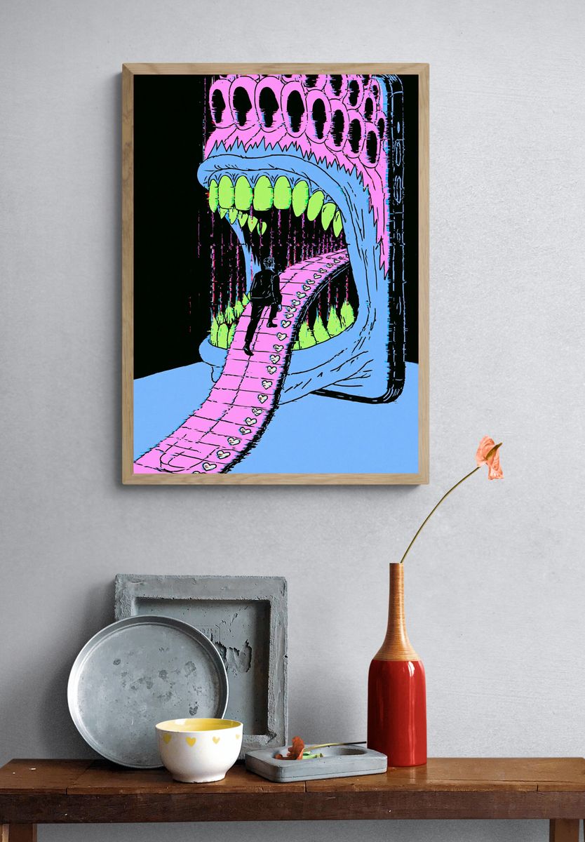 Retro Robot Character Print. — room view 3