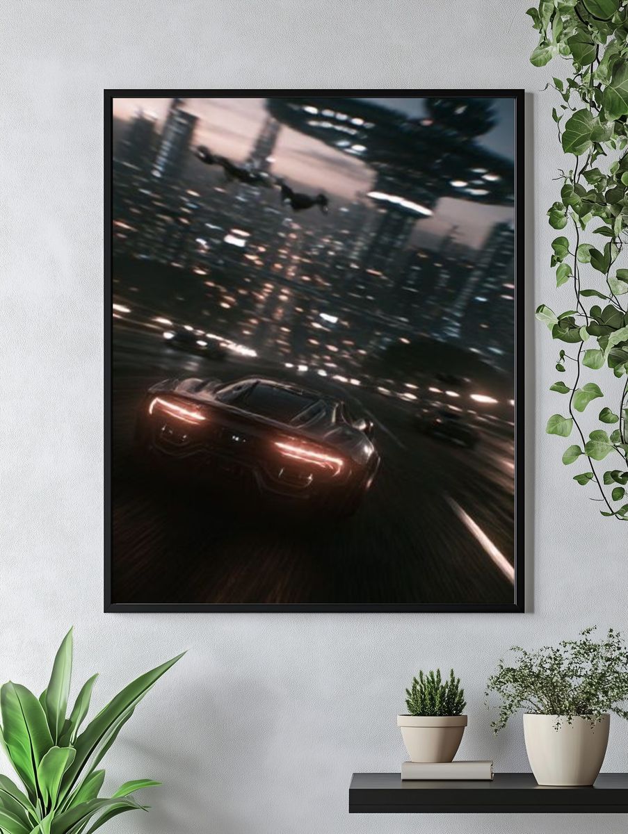 Futuristic City Chase Poster. — room view 4
