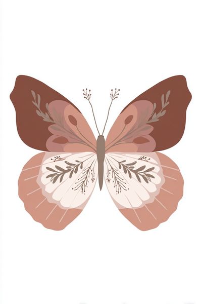Boho Butterfly Illustration Poster. poster print