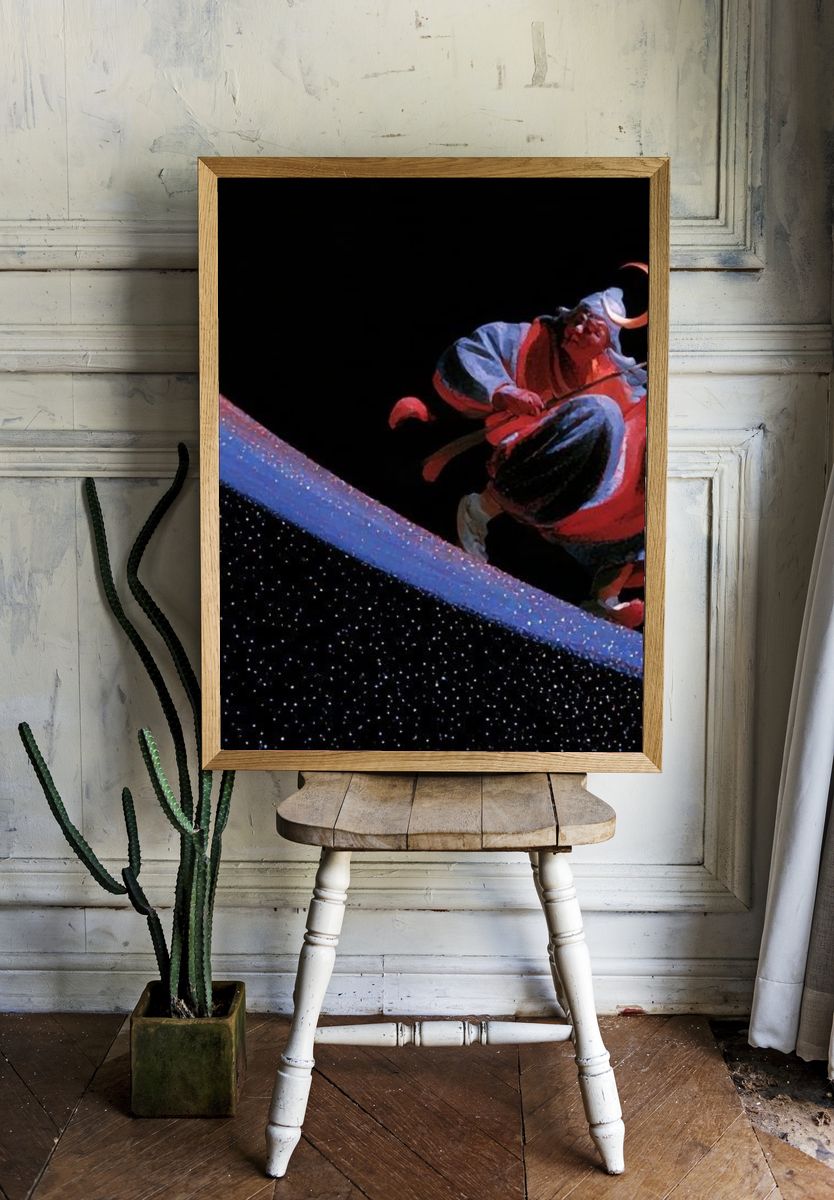 Celestial Rider Illustration Poster. — room view 1
