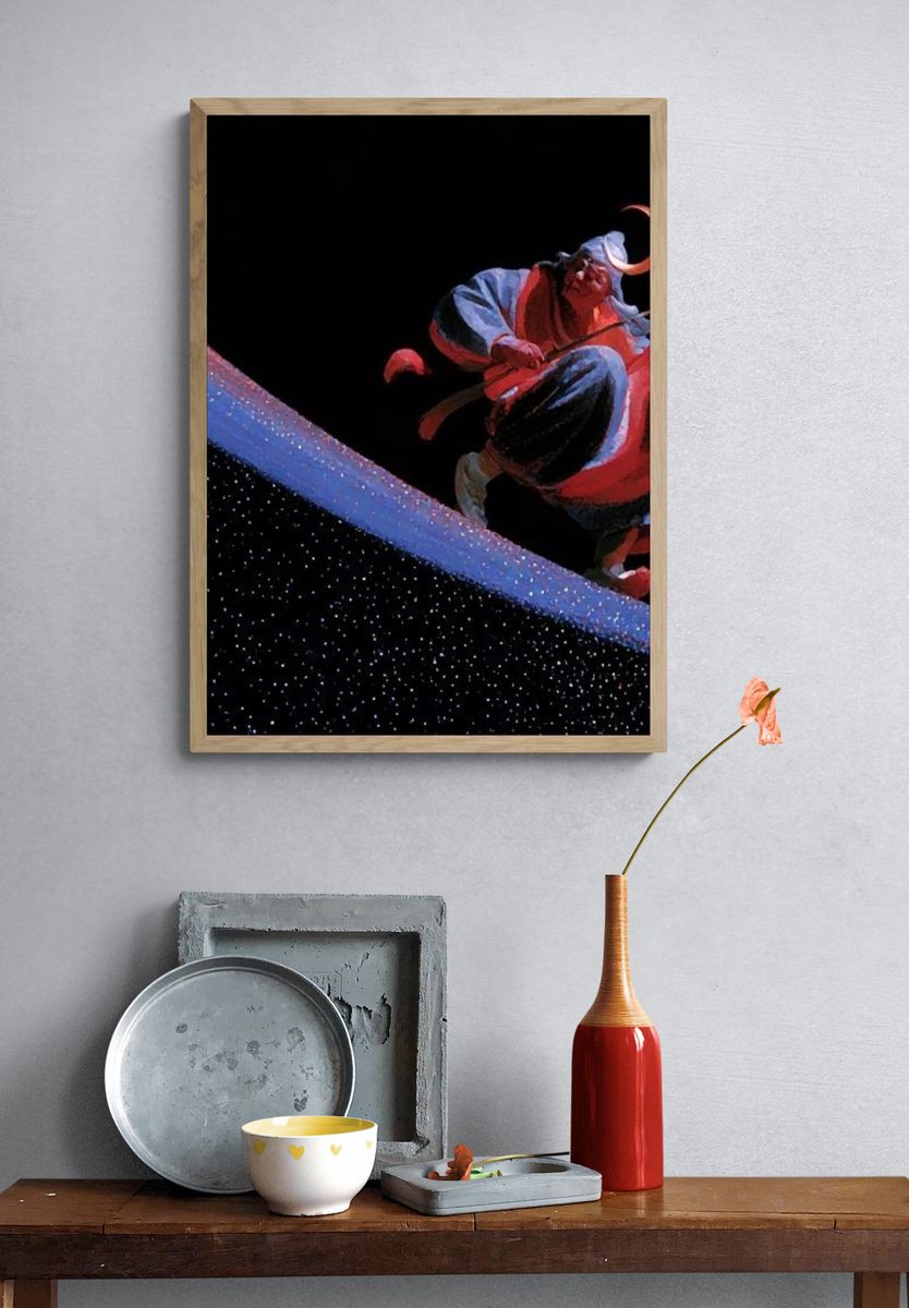 Celestial Rider Illustration Poster. — room view 3
