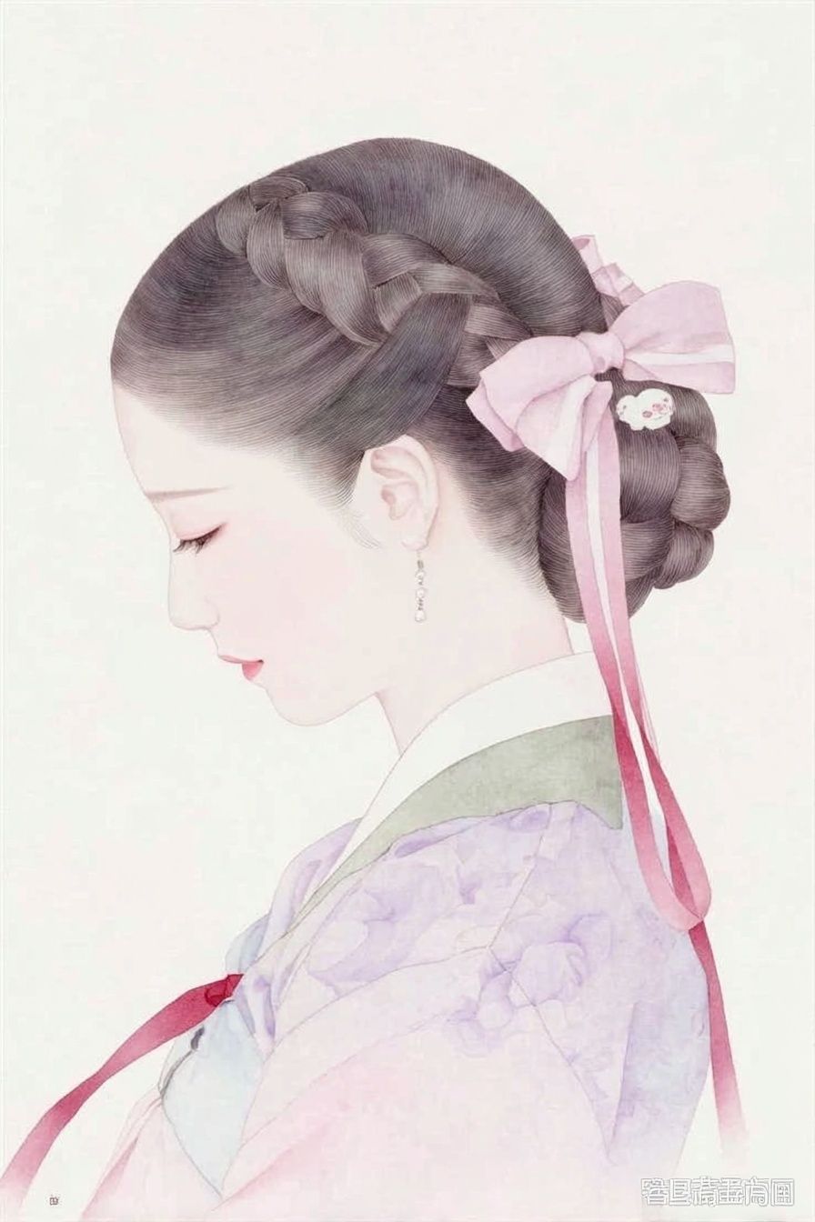 Elegant Geisha Portrait Print. poster detail