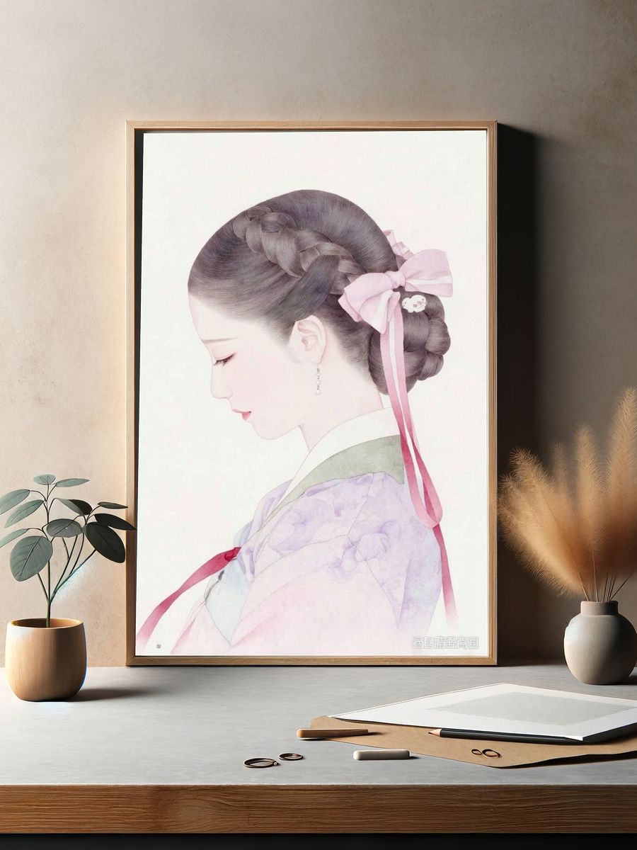Elegant Geisha Portrait Print. — room view 2