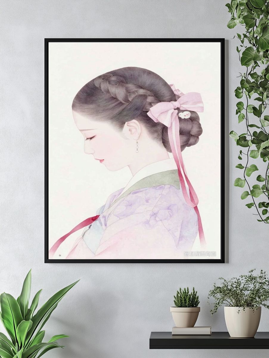 Elegant Geisha Portrait Print. — room view 4