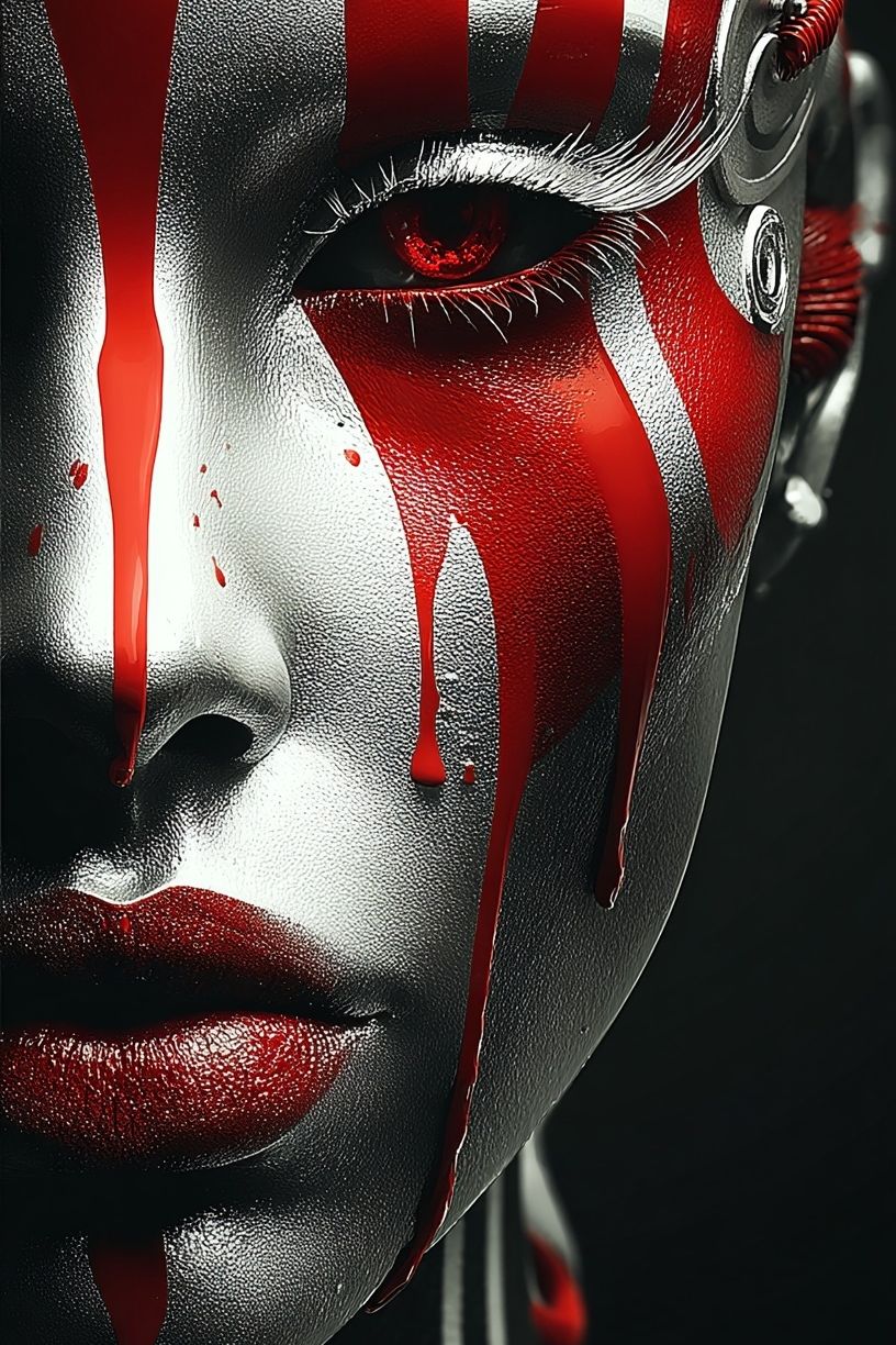 Crimson Mask Portrait Print. poster detail